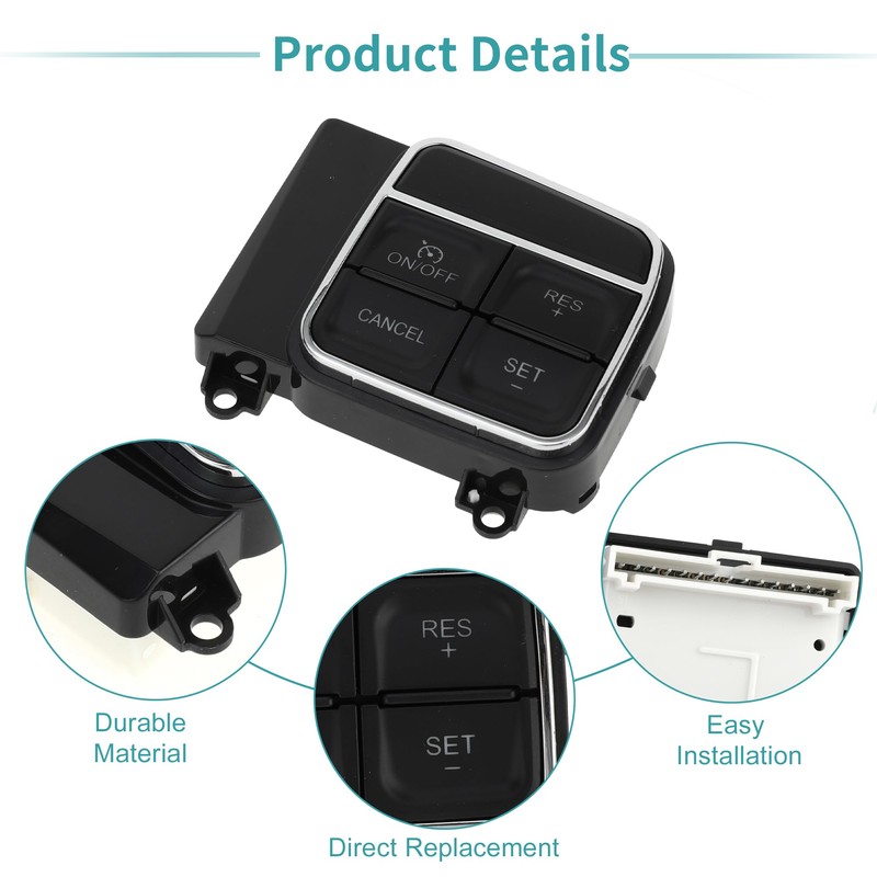 A ABSOPRO Steering Wheel Cruise Control Switch Button Black Suitable