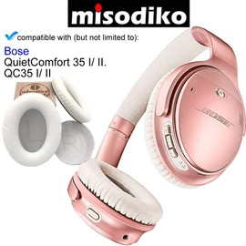 misodiko Ear Pads - for Bose Quiet Comfort 35 (QC35) and QuietComfort 35 II (QC35 II), Headphone Repair Parts, Ear Pads, Cup Pillow Cover (White)