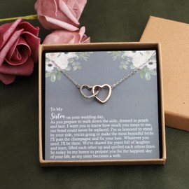 OKEYCH S-ister Bride Jewelry Necklace Wedding Gift (S-ister On Your Wedding Day 2.0)