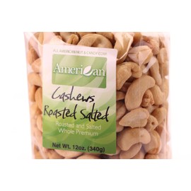 12oz Gourmet Style Bag of Roasted Salted Whole Cashews [¾ lb.]