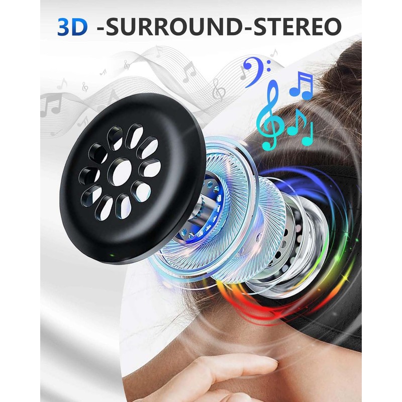 MOXTOYU Sleep Headphones Bluetooth Eye Mask for Side Sleepers