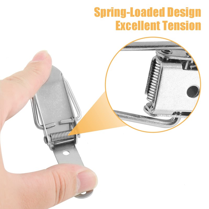 Waziaqoc 4 Pack Stainless Steel Spring Loaded Toggle Latch, Spring