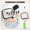 Relavel Mini Makeup Bag with Led Mirror, Small Floral Cosmetic