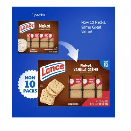 Lance Sandwich Cookies Nekot Vanilla Creme 10 Individually Wrapped Packs 6