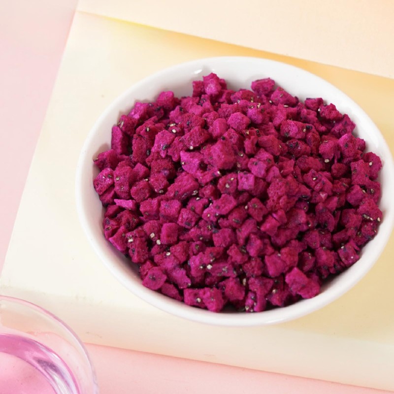 TXDYNLLK Freeze-Dried Diced Dragon Fruit 5.3oz(150g) Single Ingredient, No Added