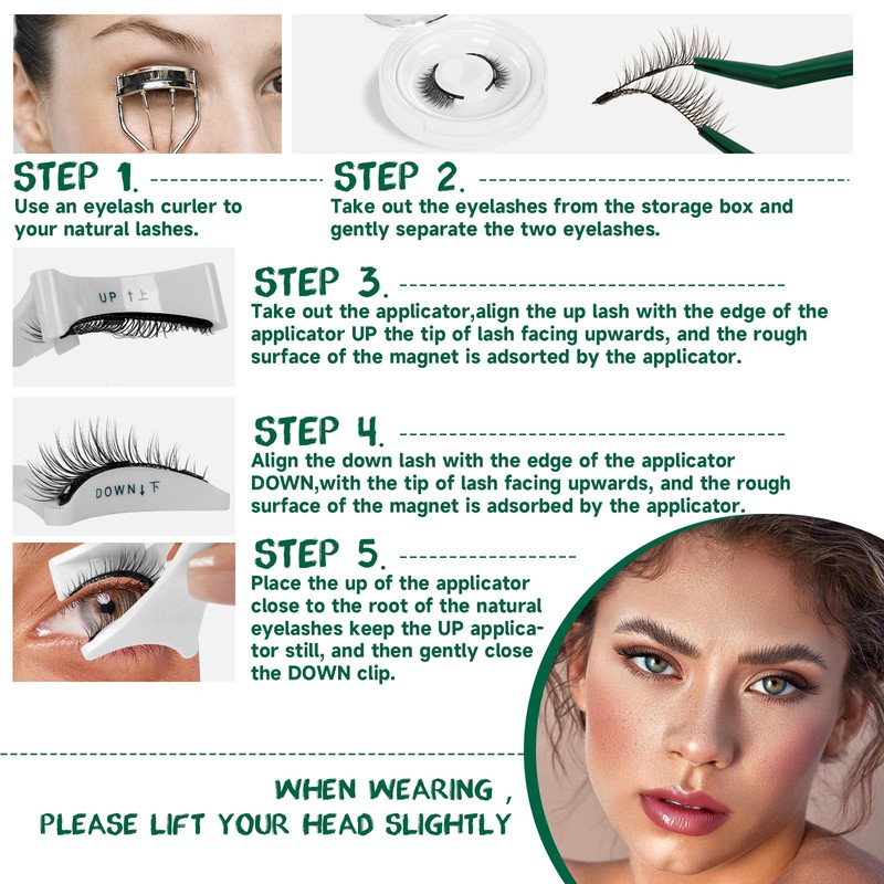 KEYYOU Reusable Magnetic Eyelashes No Glue Needed with Applicator Tool