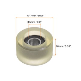 HARFINGTON PU Pulley Roller Bearing 8x24x7mm Polyurethane Coated Guide Wheel for Industrial, Green