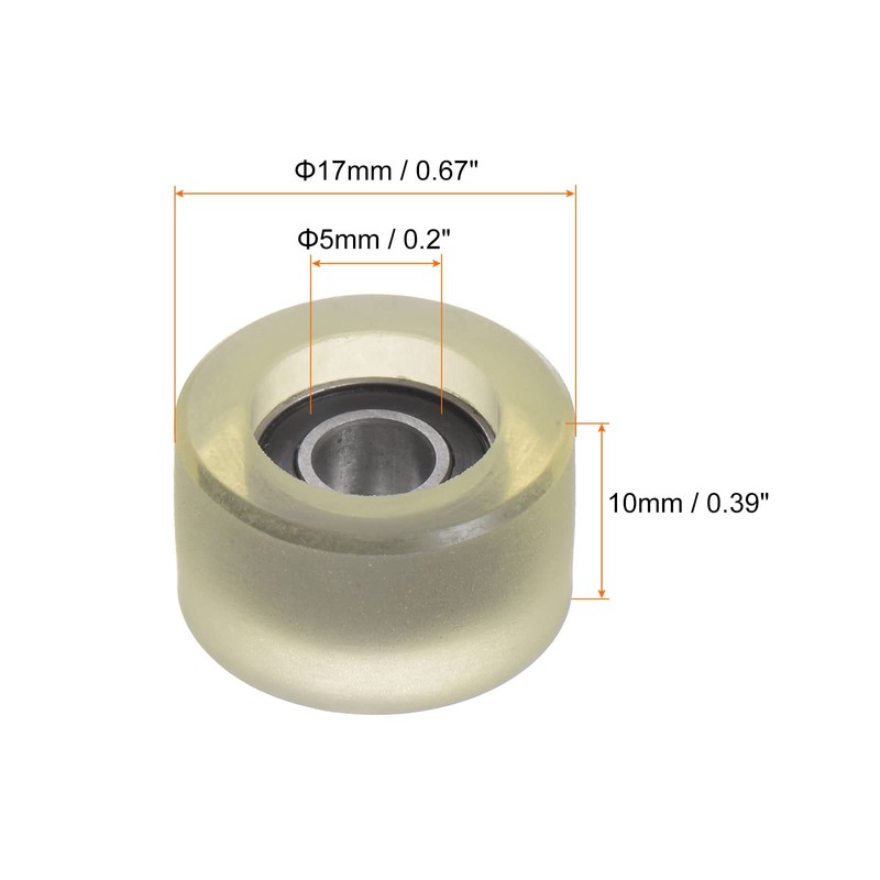 HARFINGTON PU Pulley Roller Bearing 8x24x7mm Polyurethane Coated Guide Wheel