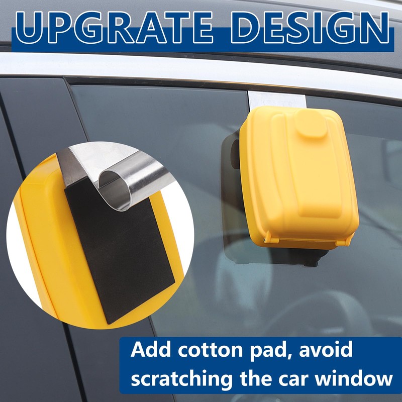Piclafe Car Window Punch Button Lock Box, Yellow Portable Car