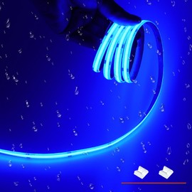 JOYLIT 24V COB Blue LED Strip Lights Waterprof 20FT/6M 320LEDs/M Uniform Flexible Tape Light for Cabinets, Shelves, Counters, Bathroom, Patio, Backyard Decoration (LED Strip Only)