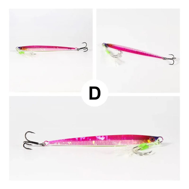 5 Pcs Jigs Luminosos 60g Señuelos Pescar Grante Lance Largo