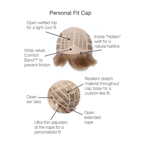Gabor Wigs Commitment Large Cap Wig Color G12+ Pecan Mist - Fluff Short Layering Synthetic Women's Capless Personal Fit