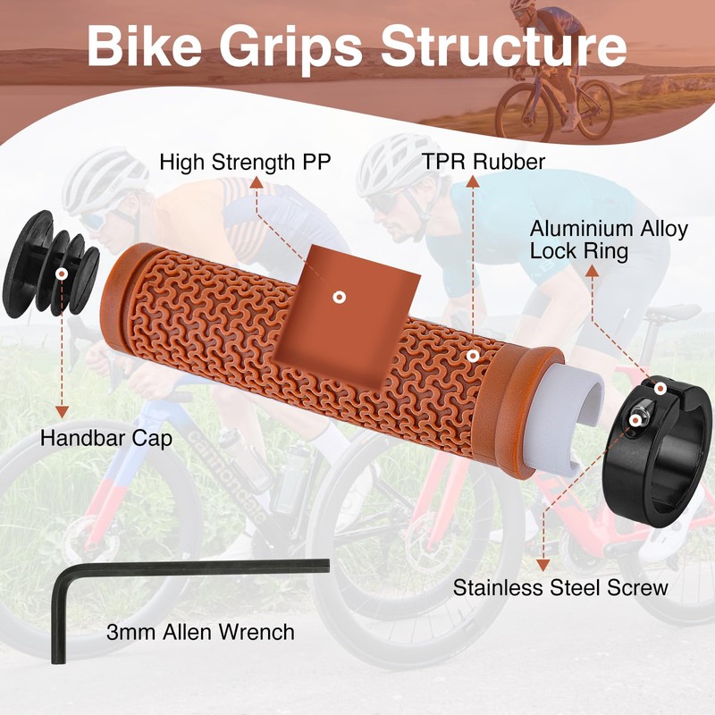 Rossivan Professional Bike Handlebar Grips, Mountain Bike Grips with Soft