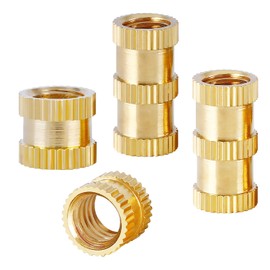 Qrity Pack of 20 Threaded Inserts, M4 x 12 x 6 mm Embedding Nuts, 3D Printing Brass Nuts, Brass Threaded Bushings for 3D Printing Components and Plastic Parts