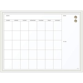 U Brands Magnetic Dry Erase Calendar Board, 30 x 40 Inches, White Wood Frame (2918U00-01)