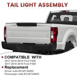 Tail Lights Assembly w/Blind Compatible with 2017 2018 2019 Ford F250 F350 Super Duty,Passenger Side Rear Light Taillights Replacement # KC3Z13404C