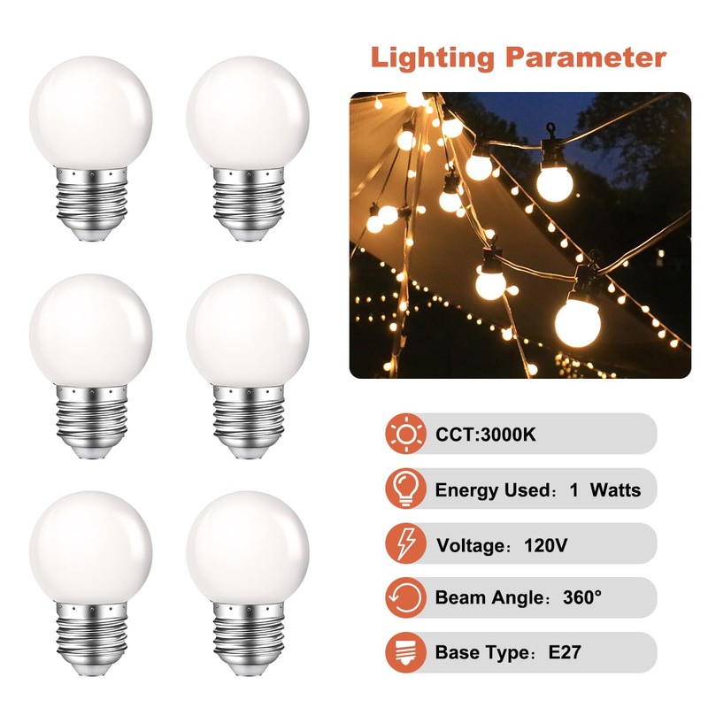 MZyoyo LED Night Light Bulb,E26 G45 G14 Base 1W Soft
