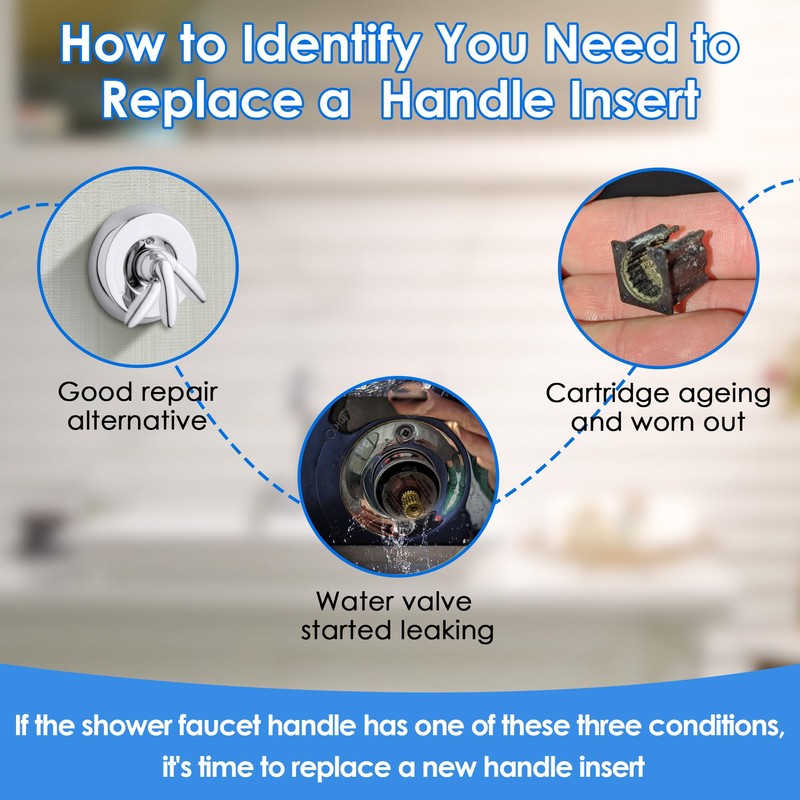 Dreyoo 10 Pcs Shower Faucet Handle Insert Compatible with Kohler,
