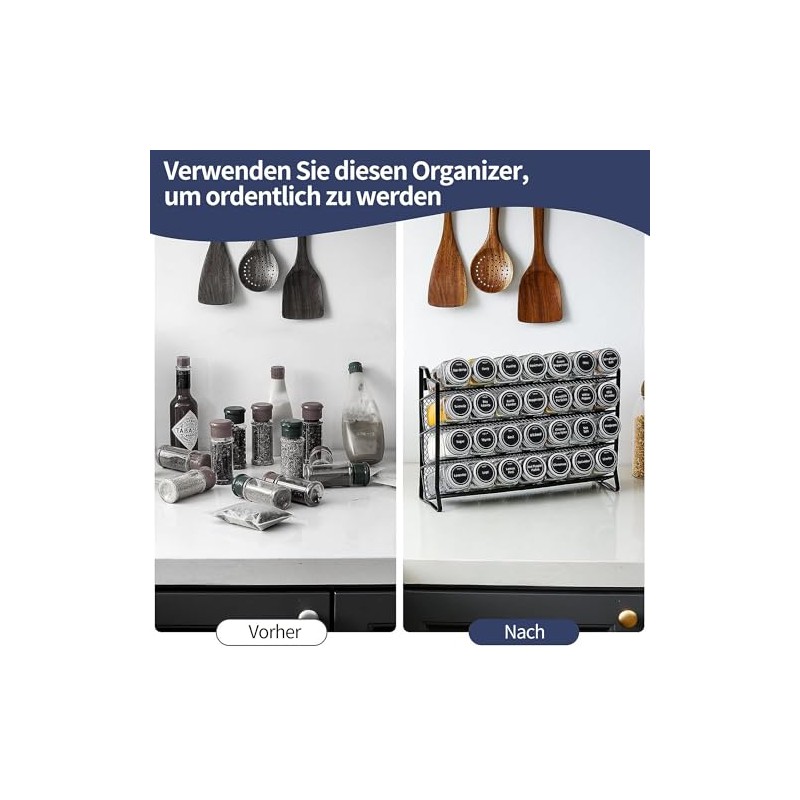 Spice Rack Standing & Wall Spice Organiser Kitchen Organiser with