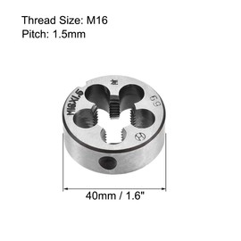 sourcing map M16 X 1.5 Metric Round Die, Machine Thread Left Hand Threading Die, Alloy Tool Steel Screw Thread Cutting Die