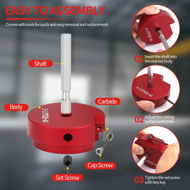 9 PCS PVC Pipe Reamer Kit, Fitting Saver Contains 1/2",3/4'',