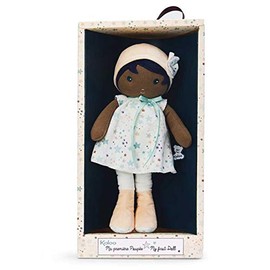 Kaloo Tendresse My First Fabric Doll Manon K 12.5” Soft Plush Figure in Pastel Star Dress and Hat with Baby Safe Embroidered Face Machine Washable for Ages 0+