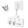 KUWUNG 6 in 1 Socket with USB, 2-Way Double Plug