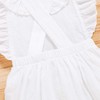 Shalofer Traje de primer cumpleaños para niña con diadema, White,