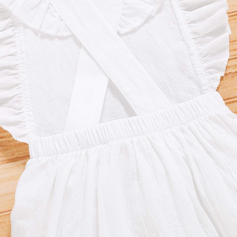 Shalofer Traje de primer cumpleaños para niña con diadema, White,