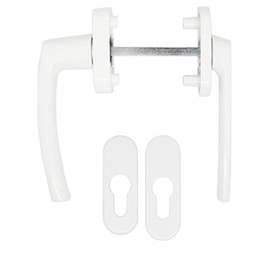 Hoppe Slim Height External Patio Door Handles and Covers White