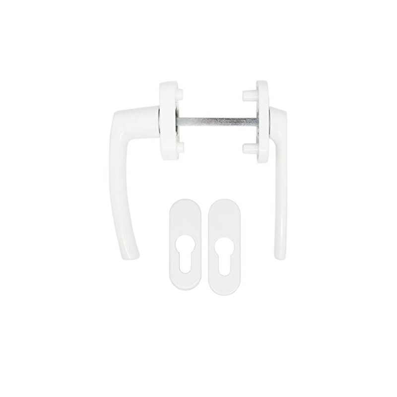 Hoppe Slim Height External Patio Door Handles and Covers White