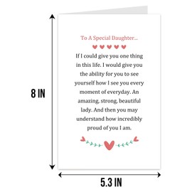 Qiliji Birthday Card for Daughter - To A Special Daughter Poem Greeting Card