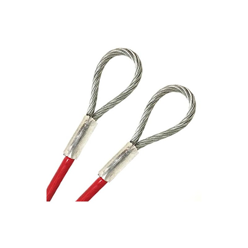 PSI, 1/4" Vinyl Coated Cable with Loops, 7x19 Braid, 3/16"