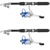 Fishing Pole Combo, 6.9ft 2Pcs Telescopic Rods Set, Collapsible Carbon