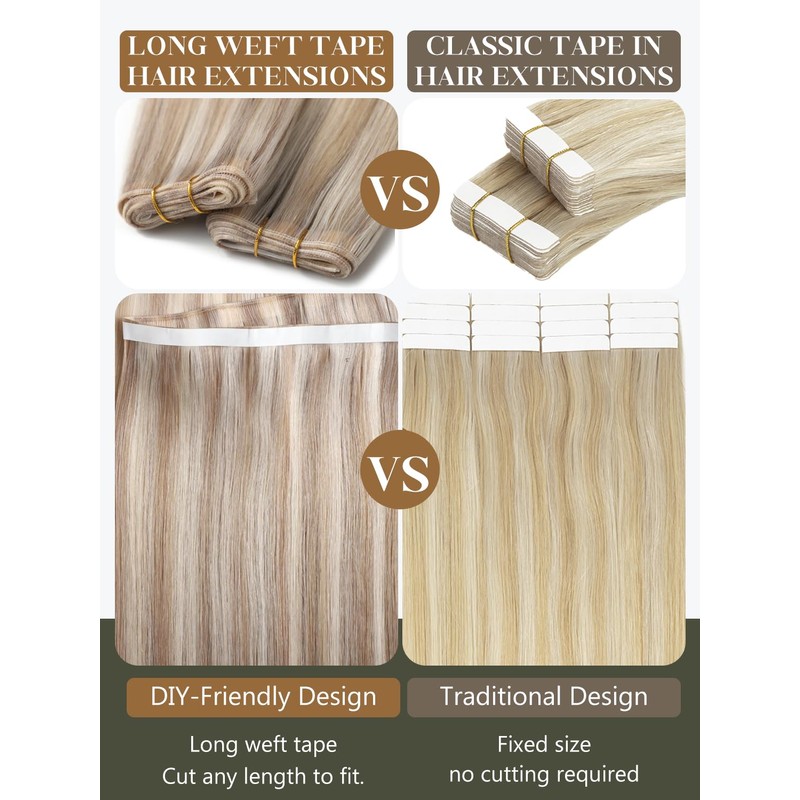 Loxxy Platinum Blonde Tape in Hair Extensions, 18 Inch 50G