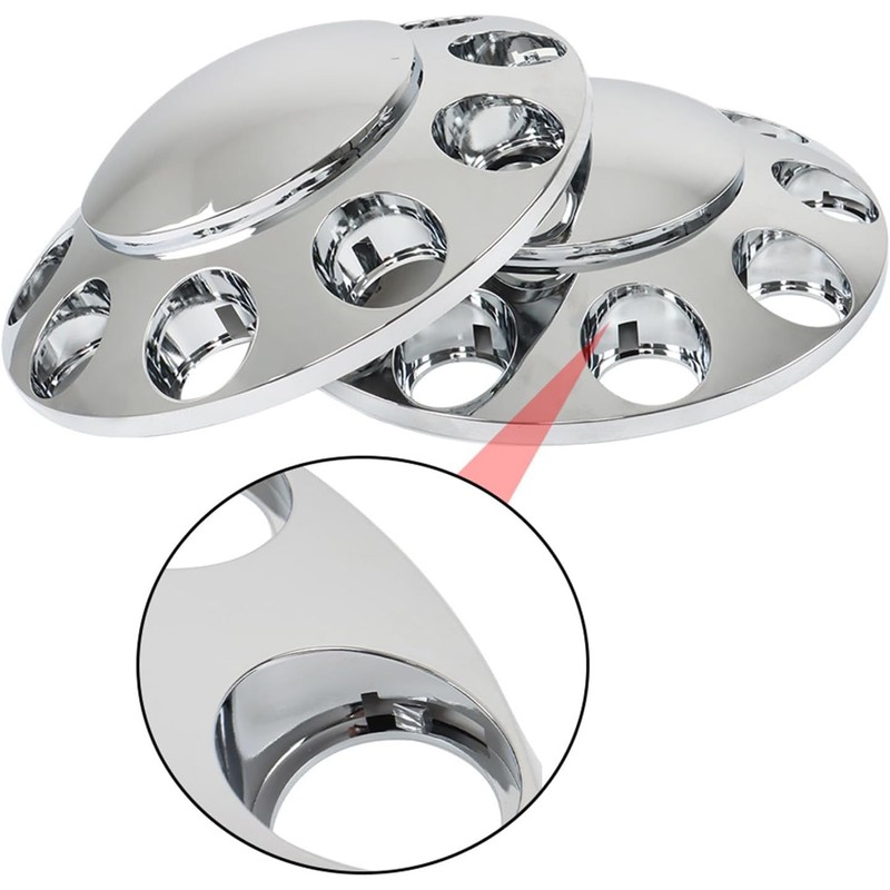2 Chrome Front Hub Axle Cover Center Caps with 33mm
