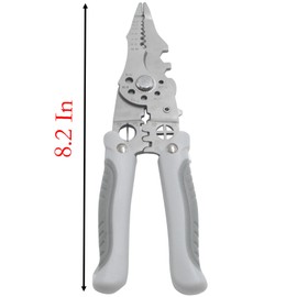 21 In 1 Wire Stripper, 8.2 Inch High Carbon Steel Multi Function Wire Stripping Tool for Electrical Wire Cutter and Wire Crimper (silver, 21 in 1)