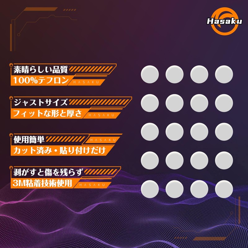 Hasaku Universal 6mm Round Gaming Mouse Sole 40PCS Premium Mouse