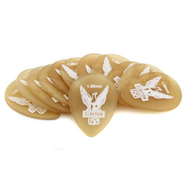 Clayton Ultem Gold Small Teardrop Guitar Picks - 1.20mm 3