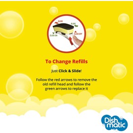 Replacement Dish Washing Fillable Washing up Brush Heavy Duty, General, Non Scratch Refill Sponges Cleaning Scourer by UKDD® (3 x3 =9 Black Refills (Heavy Duty))