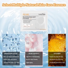 10 Pairs Crystal Collagen Under Eye Patches, Hydrating Under Eye Gel Pad, Under Eye Treatment Mask for Dark Circles, Puffy Eyes, Anti Wrinkle, Fine Lines, Skincare for Women and Men (Pearl)