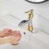 BWE Bathroom Faucet Waterfall Single Handle Chrome and Gold Vanity