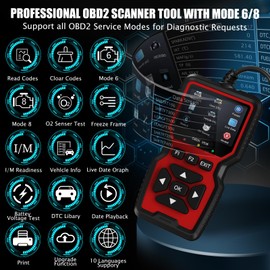OBD2 Scanner Diagnostic Tool, Check Engine Code Reader OBD2 Scanner with Reset, Mode 6, Mode 8 & I/M Readiness, Auto Check Engine Light Car Diagnostic Scan Tool for All OBDII Car Since 1996