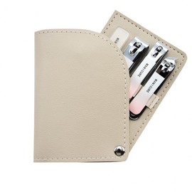 Premium 4-Piece Nail Clipper Set with Leather Pouch Set 2ea