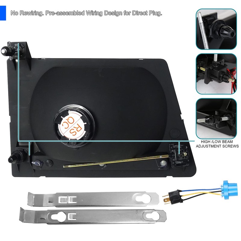 Spec-D Tuning Black Housing Clear Lens Headlights + Corner Lights