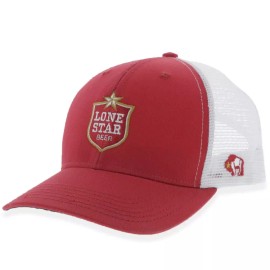 HOOEY LONE STAR Red White Mesh Snapback Trucker Cap American Made LS007