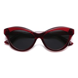 VANLINKER Retro Cat Eye Sunglasses for Women Polarized Vintage Cateye Shades VL9845,Red