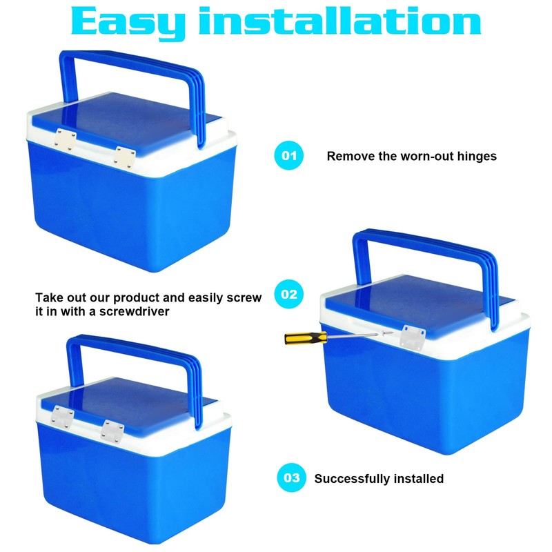 Coleman Cooler Hinges Replacement with Screws, Durable ABS Plastic Hinges
