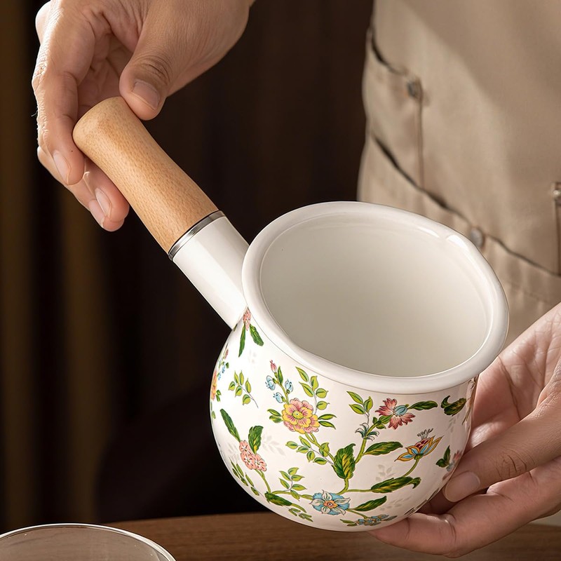 Shoxil Enamel Milk Pot – Small Sauce Pan with Butter