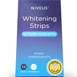 Niveus Teeth Whitening Strips 7 Treatments - Enamel Safe – Teeth Whitening Hydrogen Peroxide - Hydroxyapatite - Teeth Whitening Dentist Grade - Mint